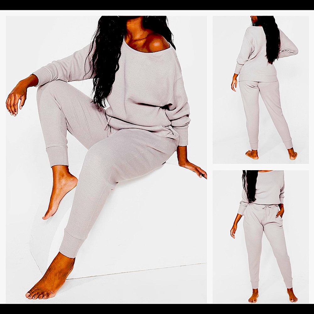 Nasty Gal Plus Size Off The Shoulder Loungewear Set